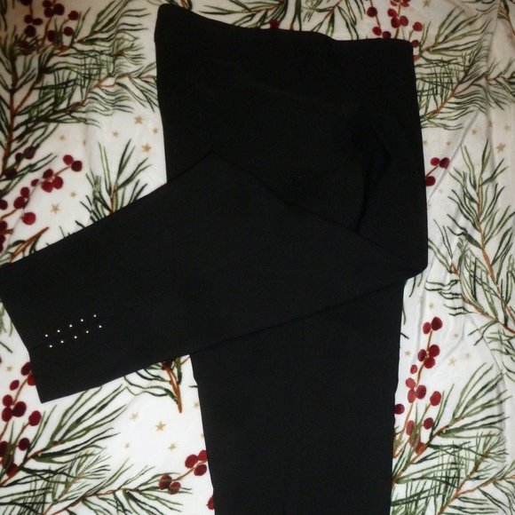 Black Stretchy  Straight Pull-On Elastic waistline Sz XL - Picture 1 of 9
